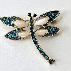 Blue DragonFly Brooch